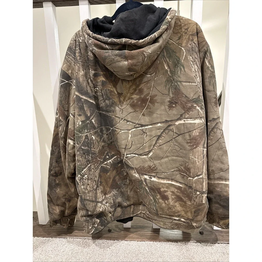 Winchester Reversible Hoodie Mens 2XL Camo Black Full Zip Rugged Sportsman READ